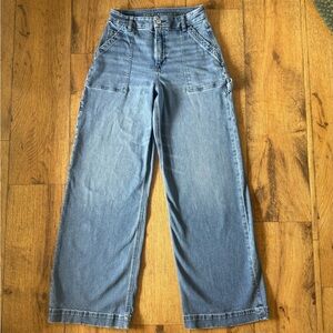 American Eagle Outfitters Curvy Super High-Rise Baggy Wide Leg Stretch size 2